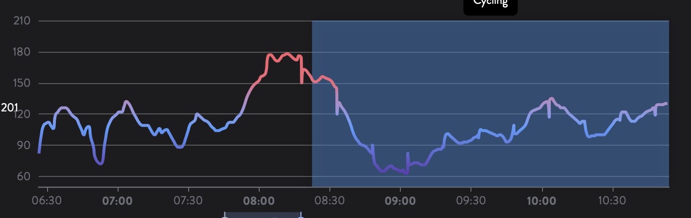 Trace from Supersapien Continuous Glucose Monitor (CGM)